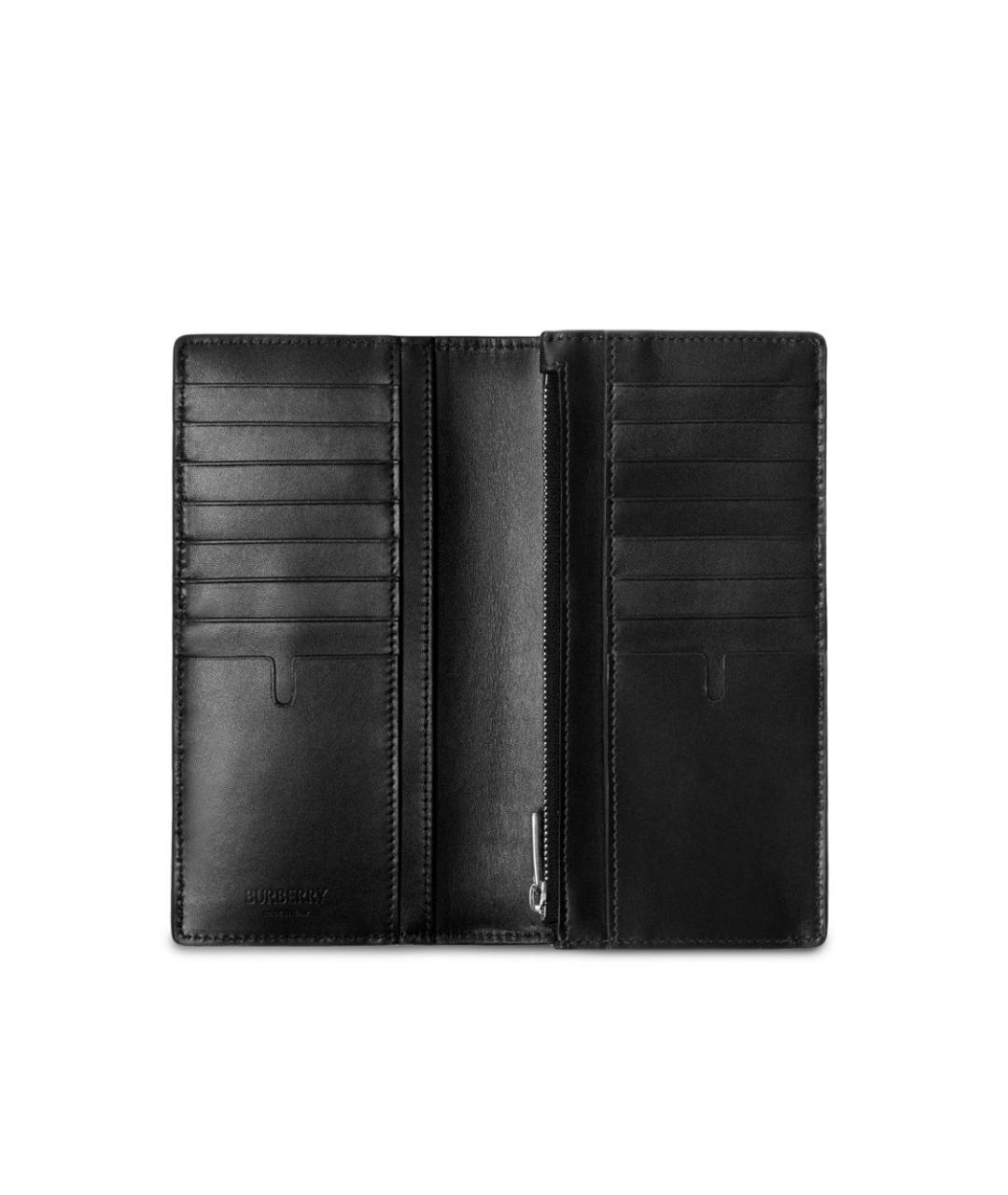 BURBERRY Черный кожаный кошелек, фото 2