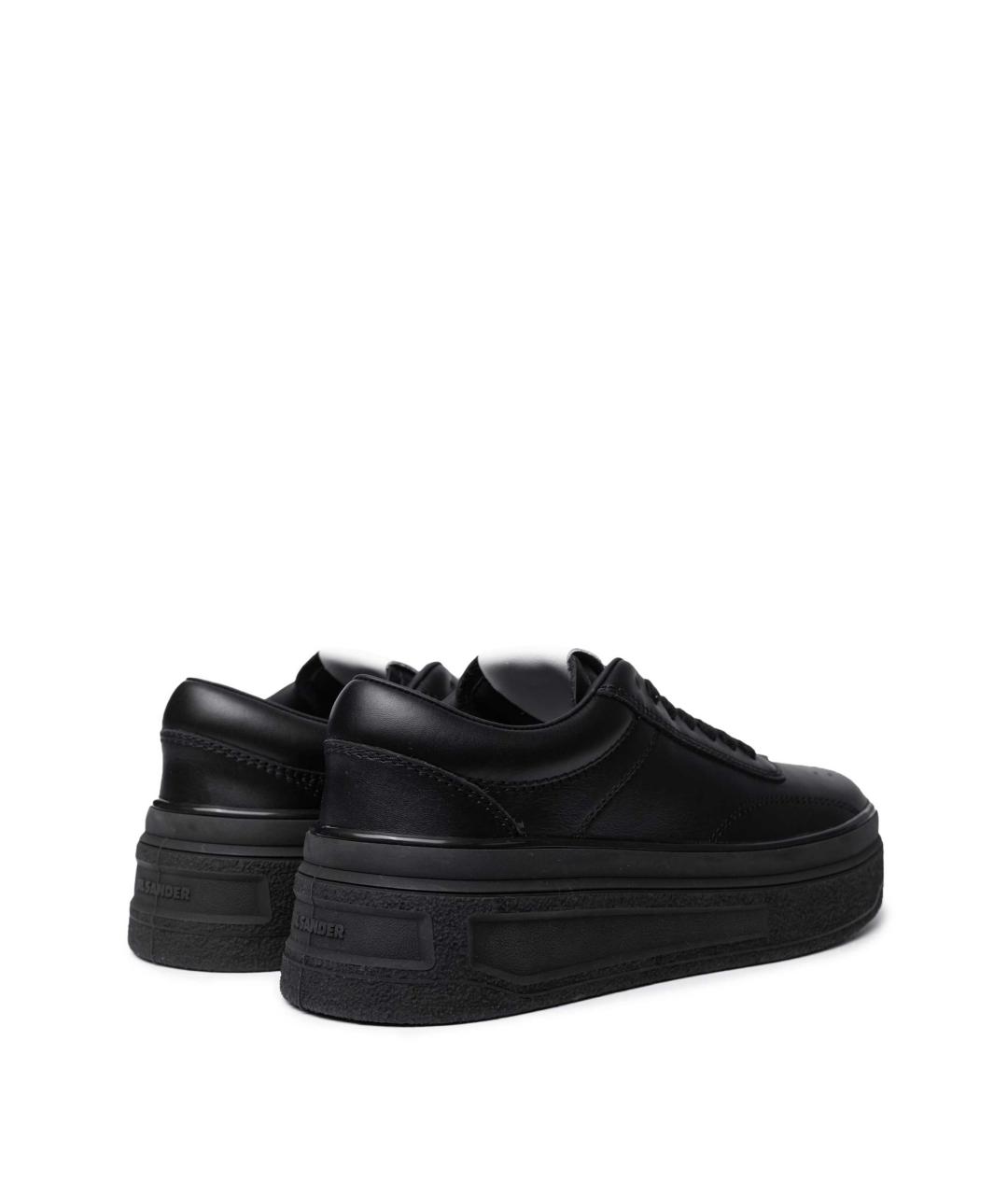 JIL SANDER Черные кожаные кеды, фото 4