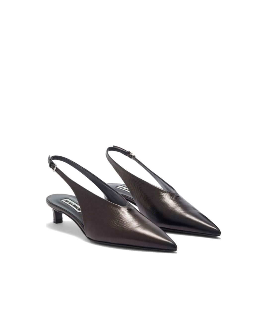 JIL SANDER Черные кожаные туфли, фото 3