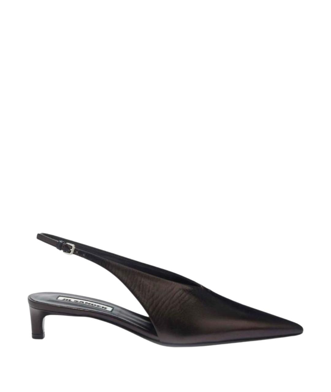 JIL SANDER Черные кожаные туфли, фото 1
