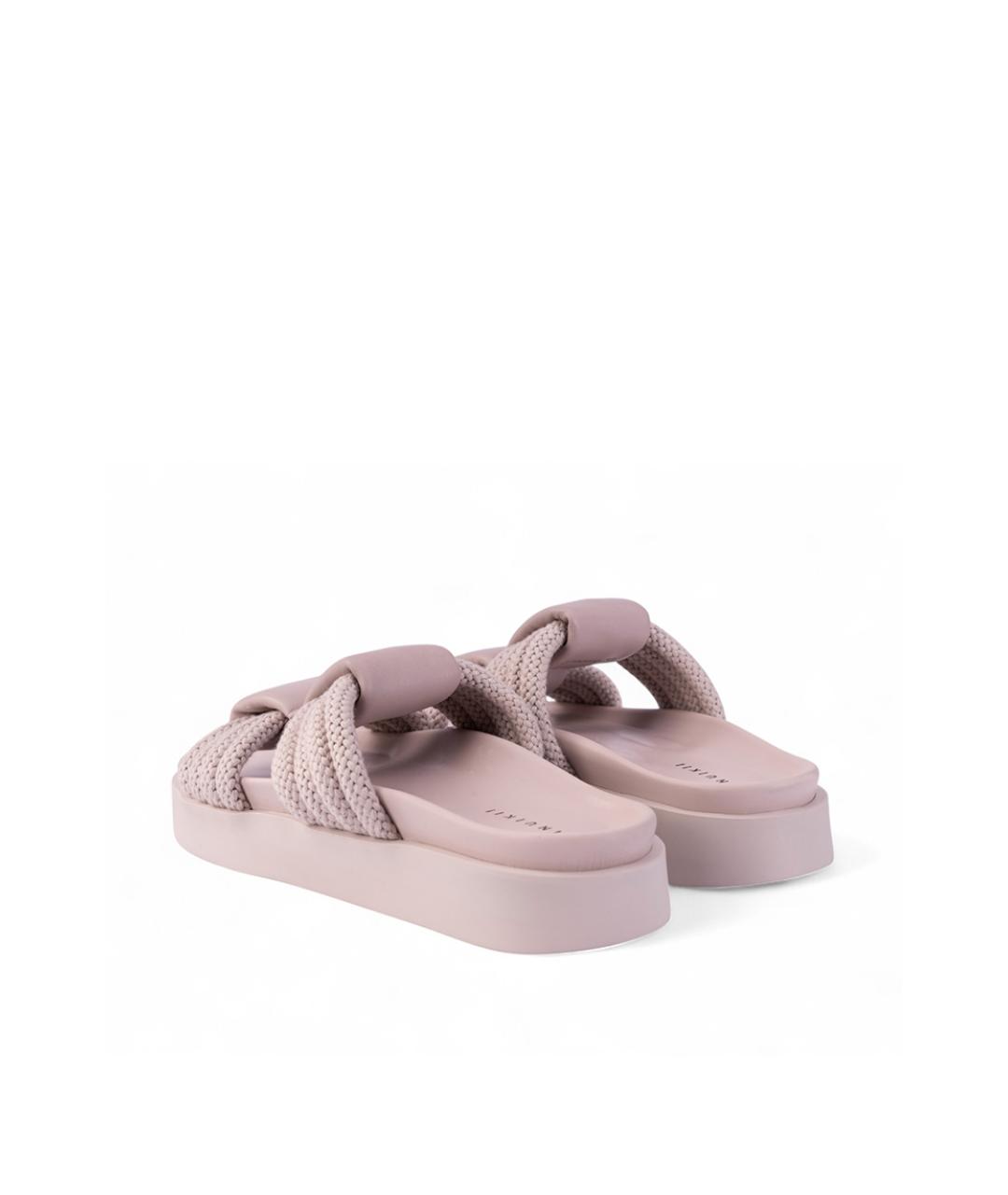 INUIKII Серые кожаные шлепанцы, фото 3