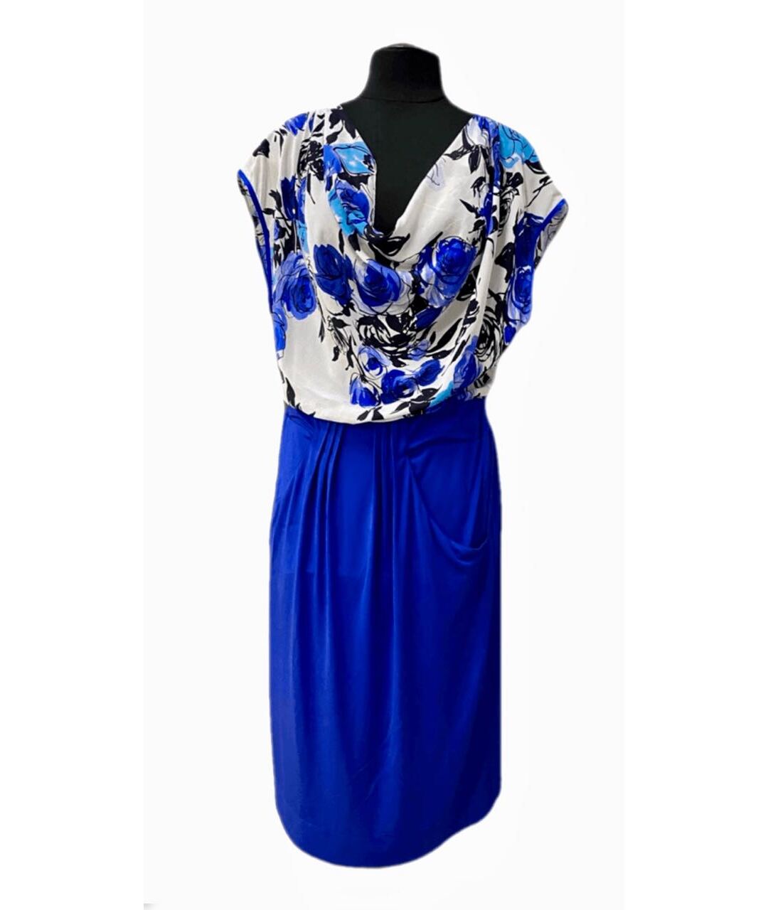 MARIA GRAZIA SEVERI Синее шелковое платье, фото 5