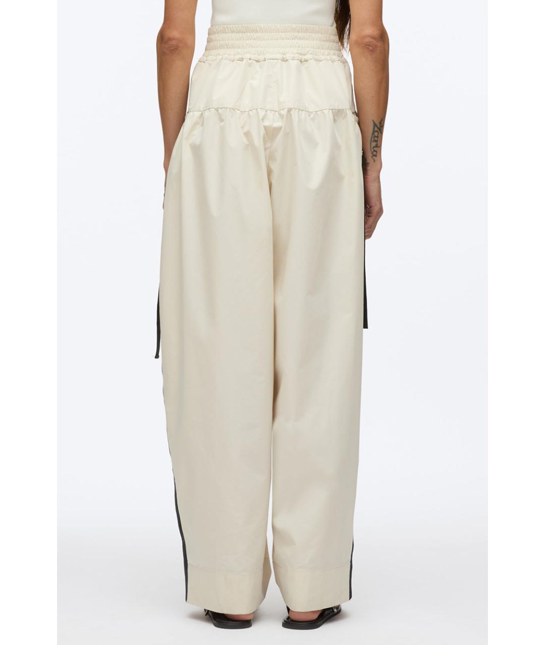 3.1 PHILLIP LIM Бежевые хлопковые прямые брюки, фото 3