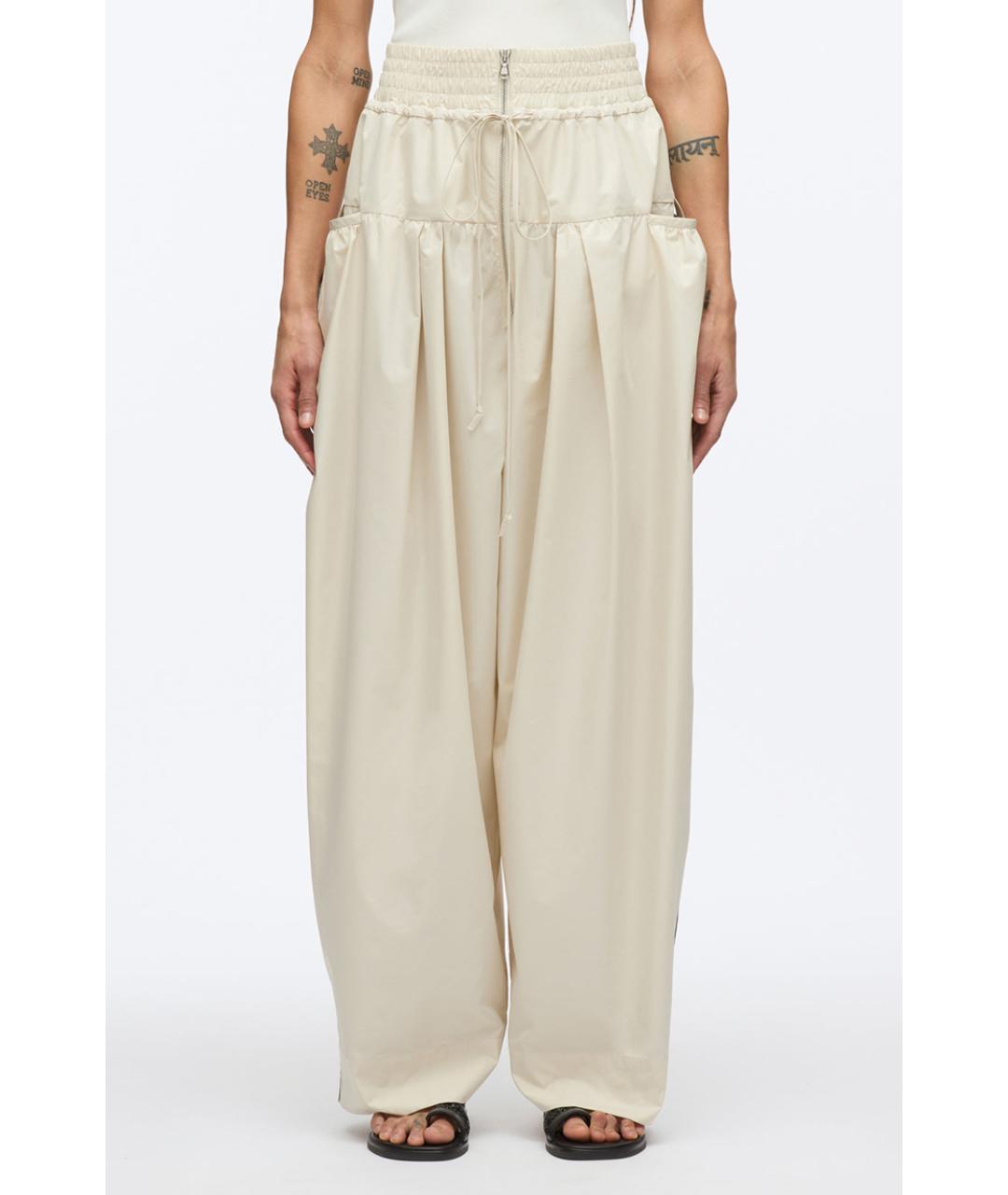 3.1 PHILLIP LIM Бежевые хлопковые прямые брюки, фото 2