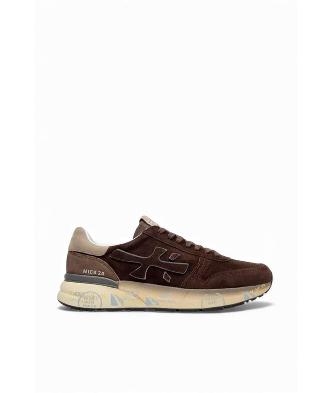 PREMIATA Коричневые низкие кроссовки / кеды, фото 1