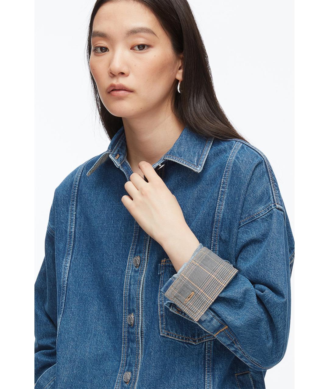 3.1 PHILLIP LIM Синяя хлопковая рубашка, фото 3
