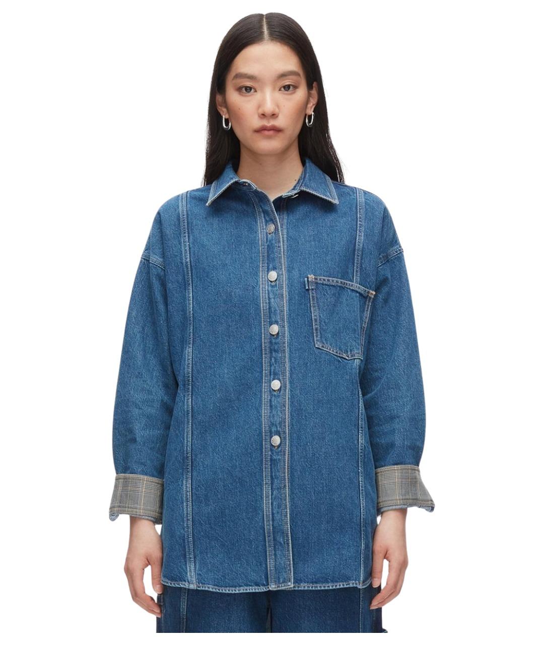 3.1 PHILLIP LIM Синяя хлопковая рубашка, фото 1