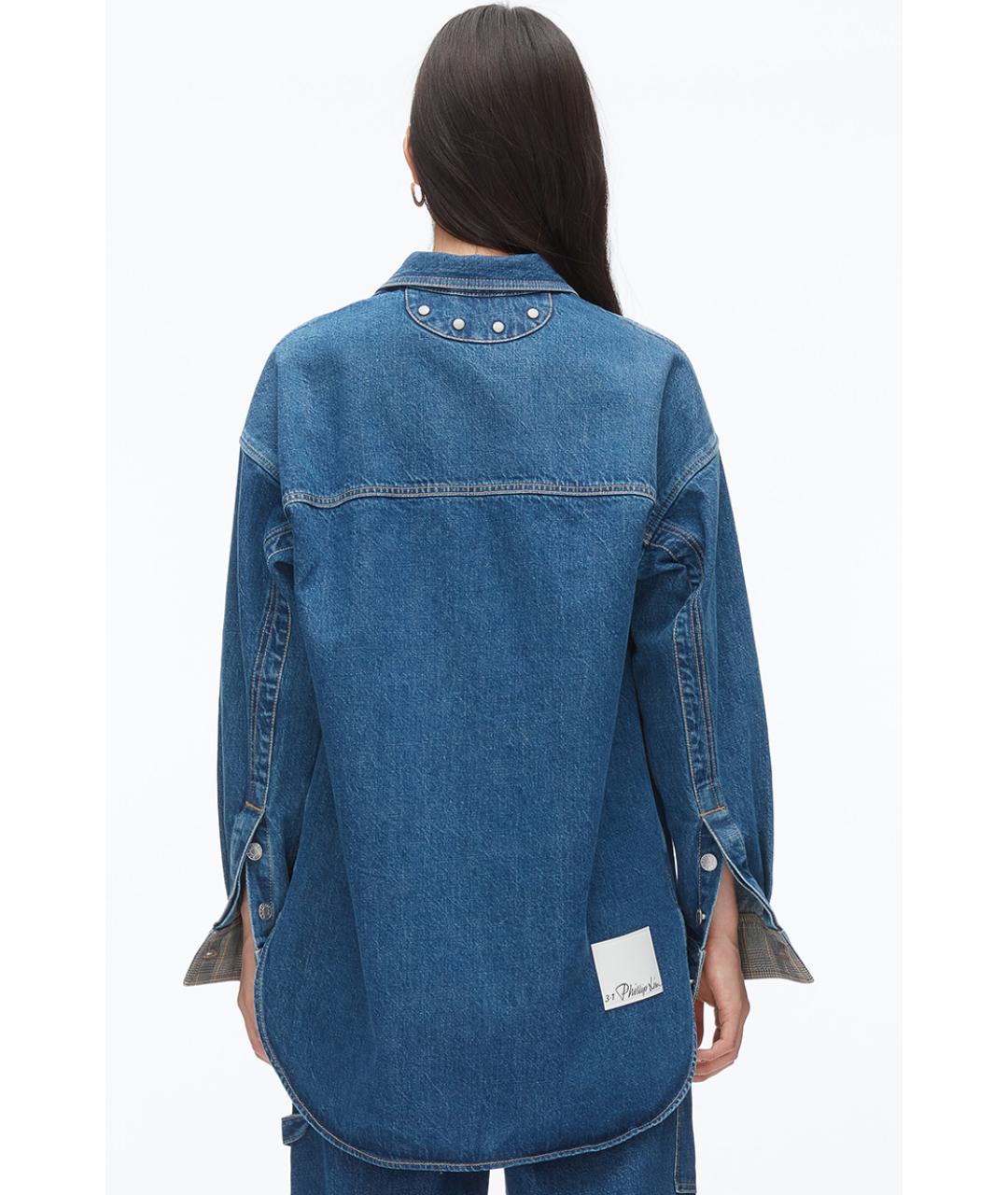 3.1 PHILLIP LIM Синяя хлопковая рубашка, фото 2