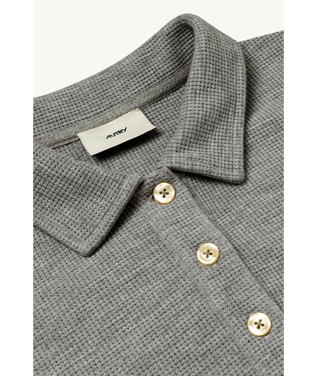 AUTRY Серое поло с длинным рукавом, фото 3