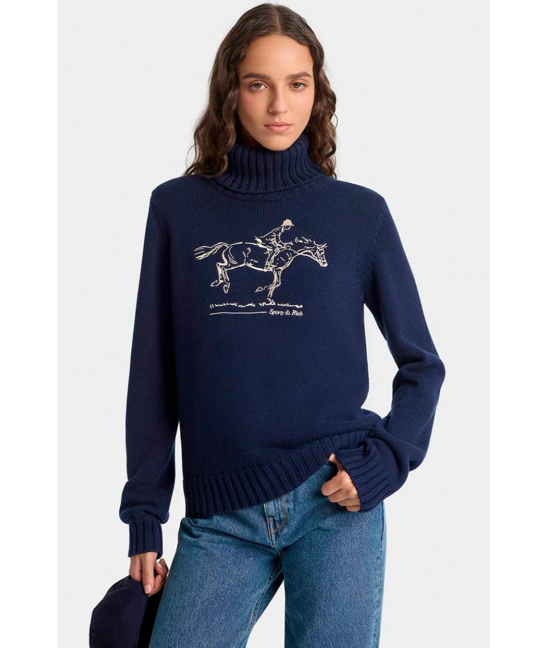 SPORTY AND RICH Синий джемпер / свитер, фото 2