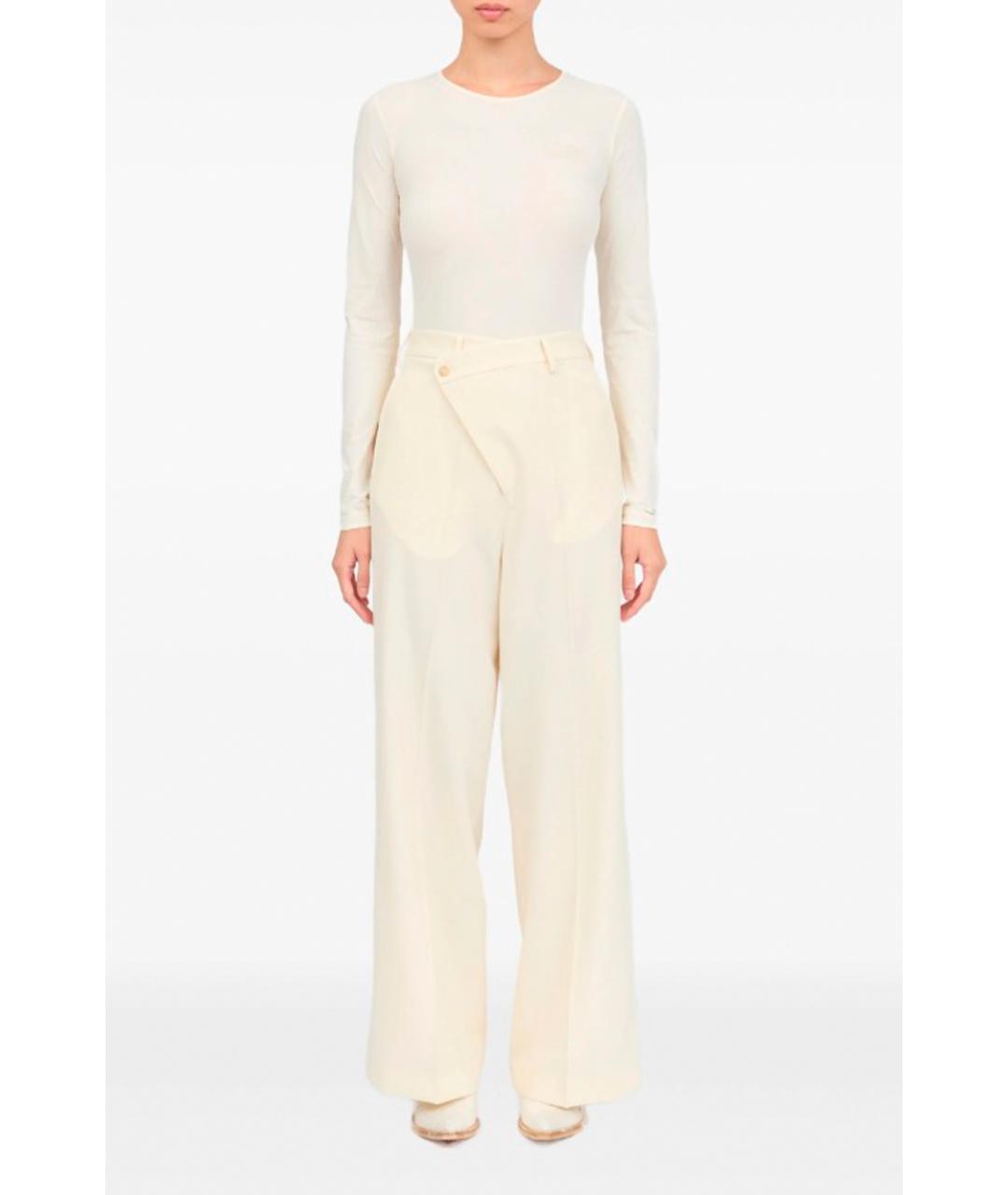 MM6 MAISON MARGIELA Бежевые прямые брюки, фото 2