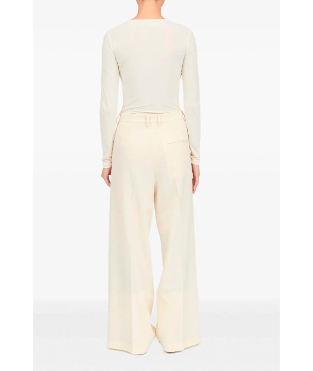 MM6 MAISON MARGIELA Бежевые прямые брюки, фото 3