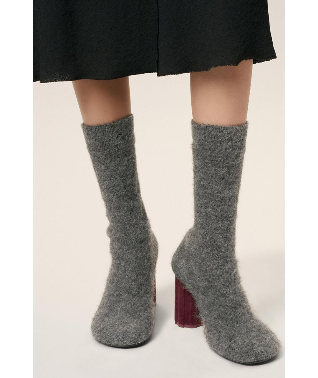 Ami Paris Серые текстильные ботильоны, фото 4