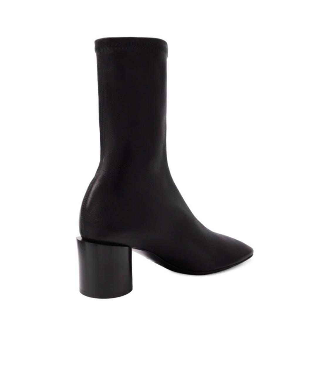 JIL SANDER Черные кожаные ботильоны, фото 3