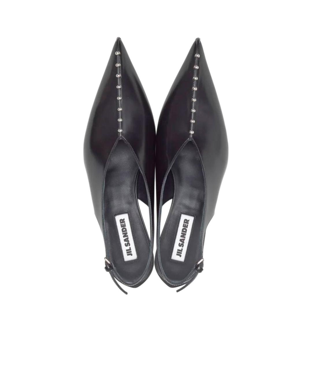 JIL SANDER Черные кожаные туфли, фото 3