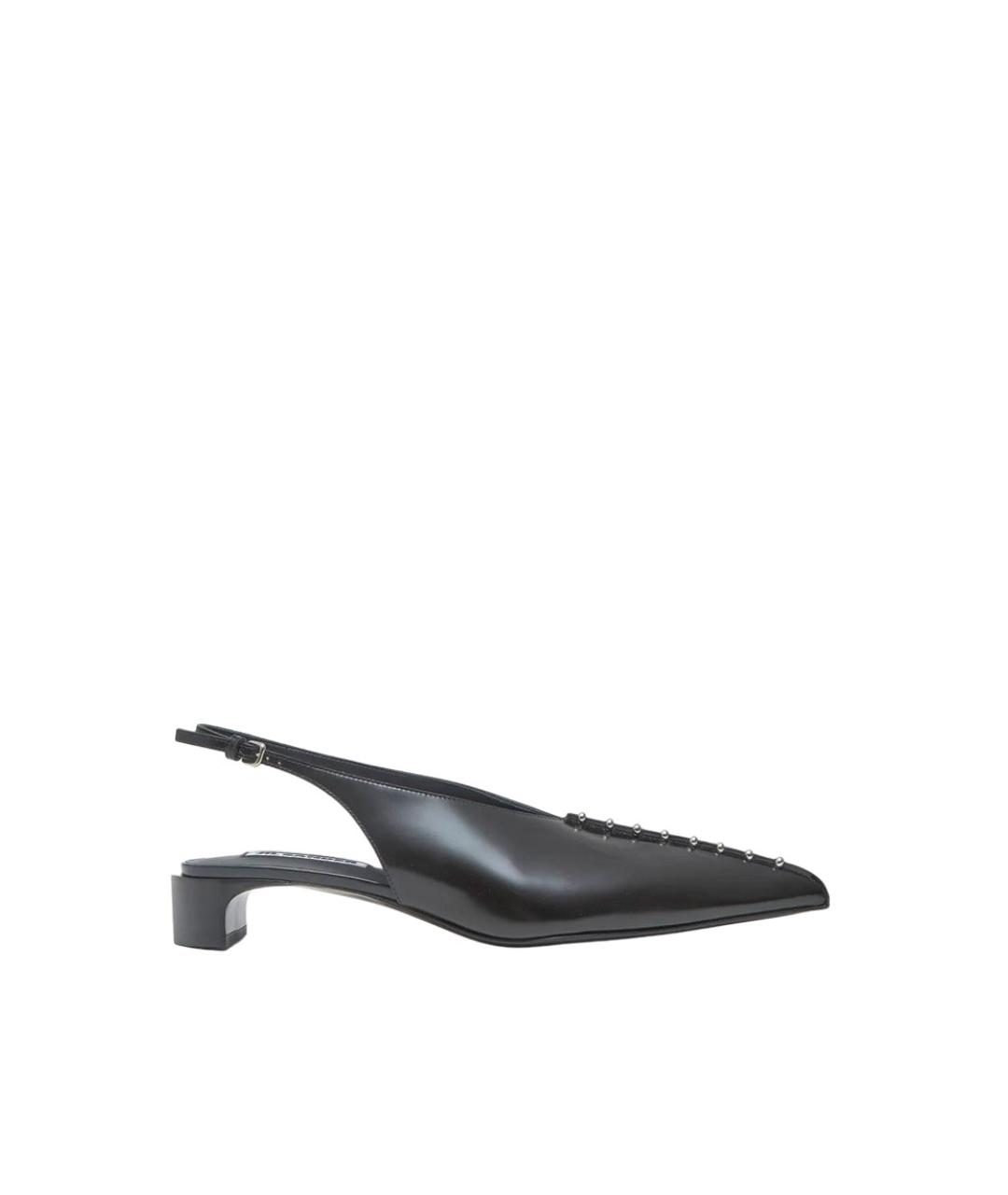 JIL SANDER Черные кожаные туфли, фото 1