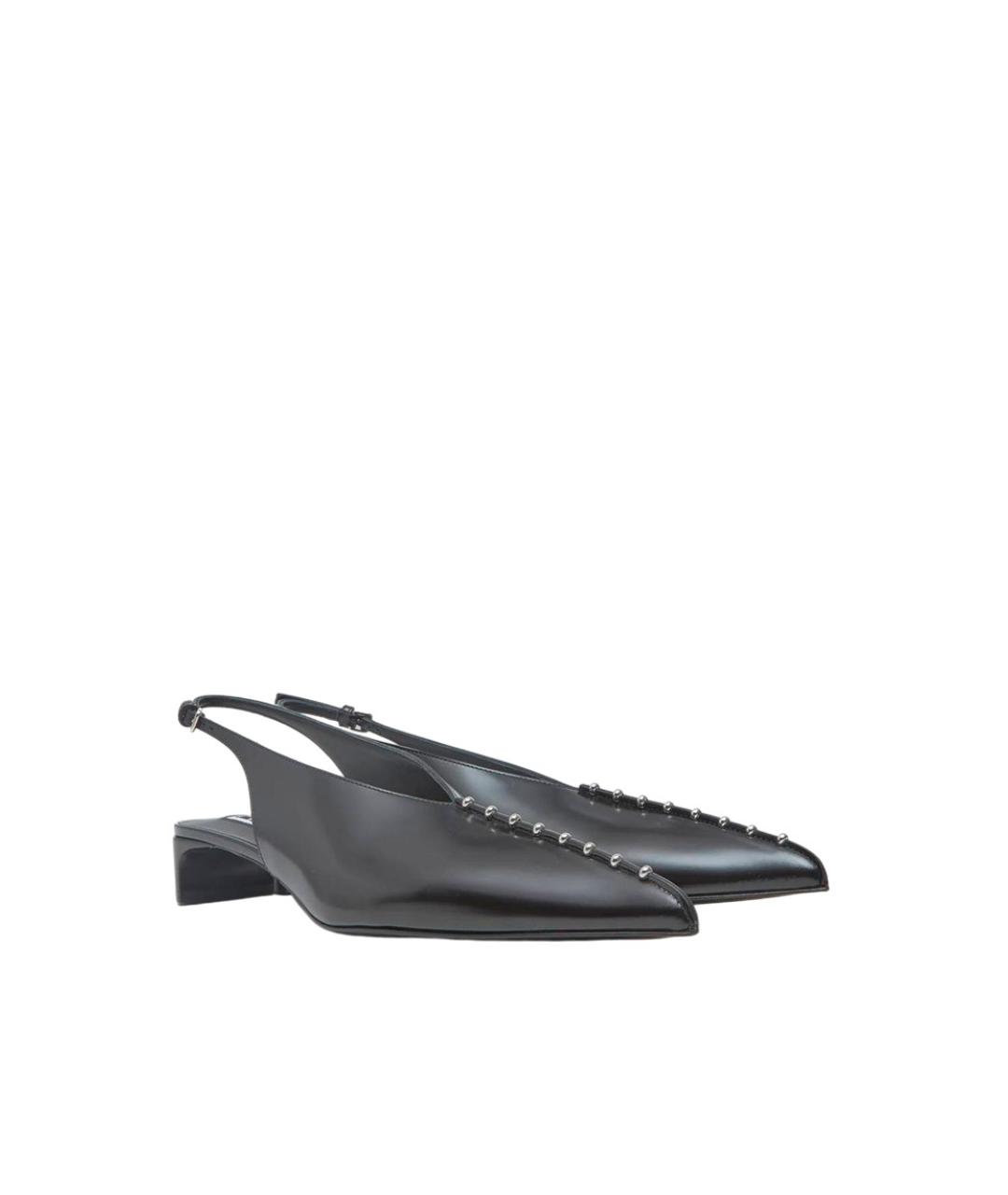 JIL SANDER Черные кожаные туфли, фото 2