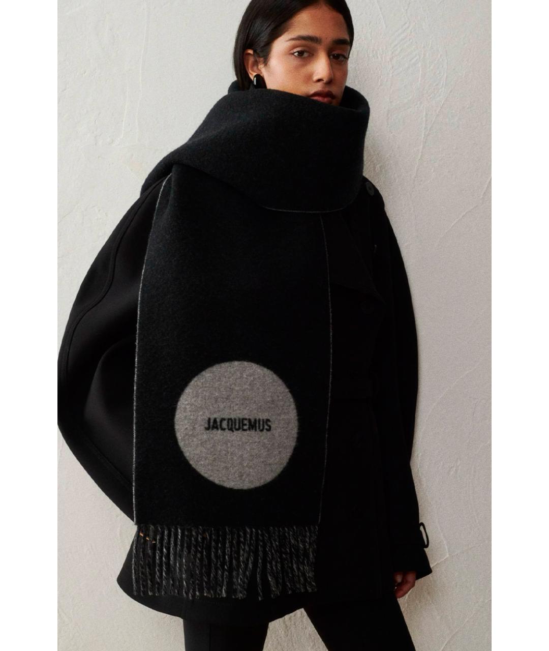 JACQUEMUS Черный шарф, фото 3