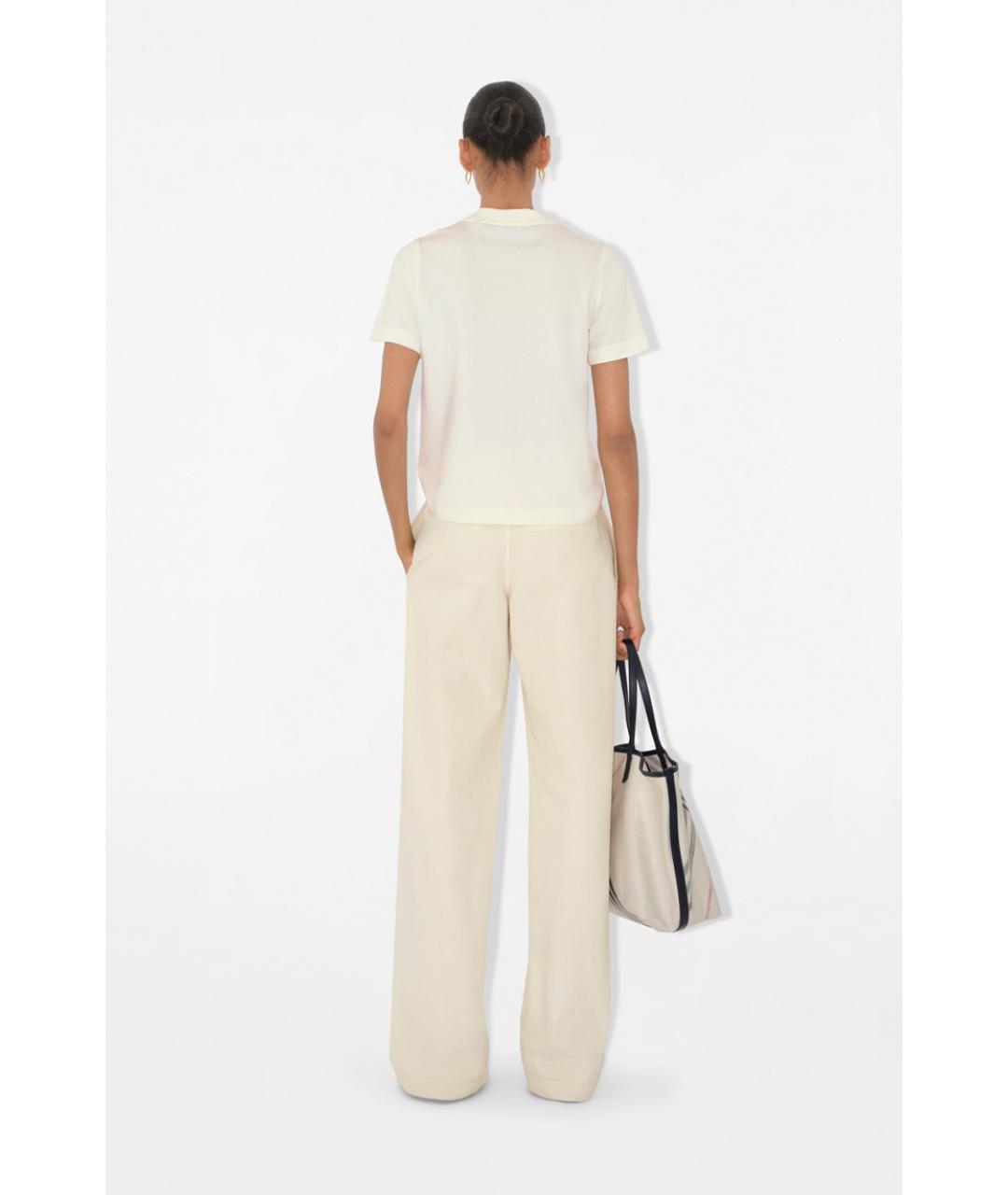 BURBERRY Бежевая хлопковая футболка, фото 3