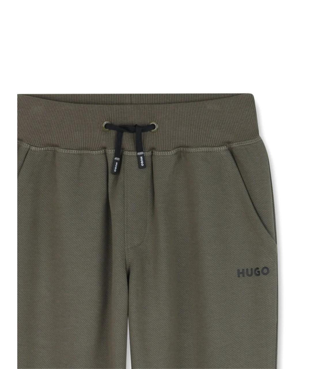 HUGO BOSS Зеленые хлопковые брюки и шорты, фото 3