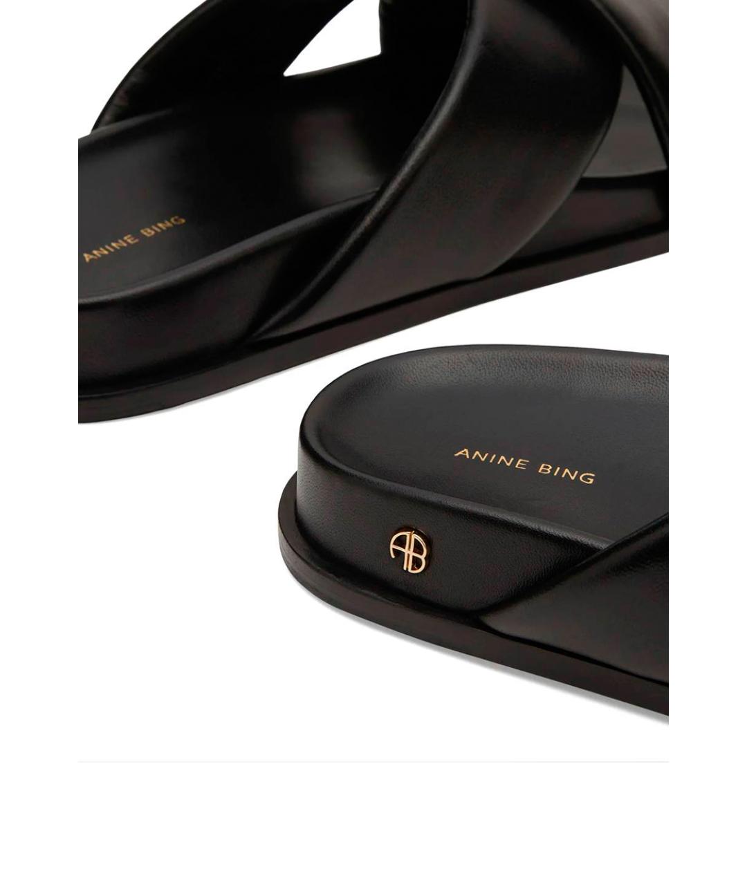ANINE BING Черные шлепанцы, фото 3