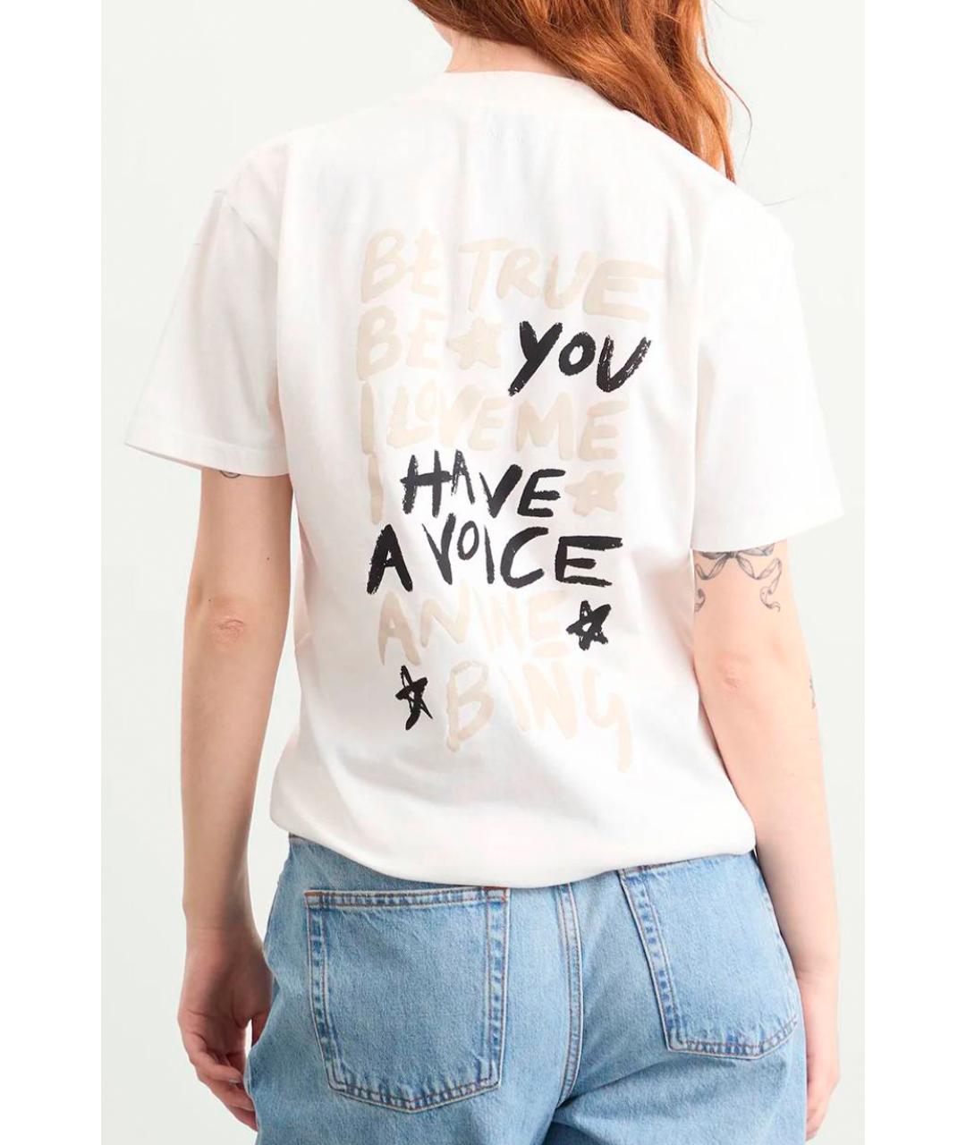 ANINE BING Белая футболка, фото 3