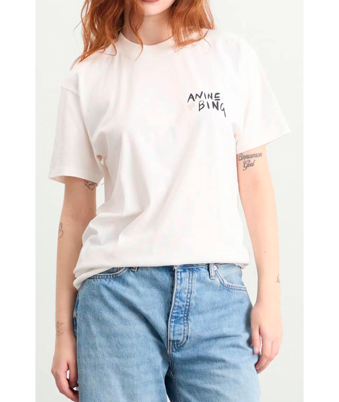 ANINE BING Белая футболка, фото 2