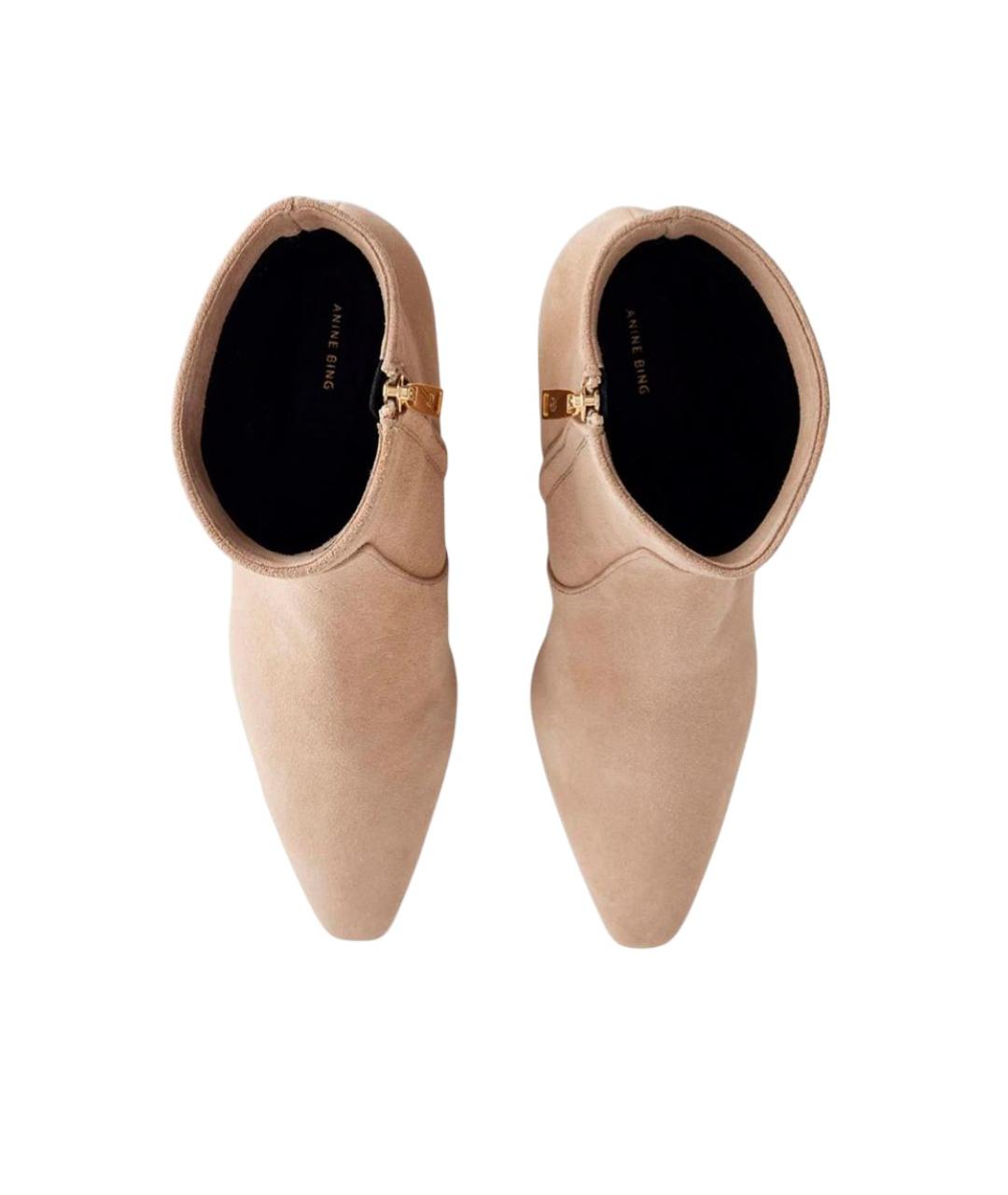 ANINE BING Бежевые замшевые ботильоны, фото 2