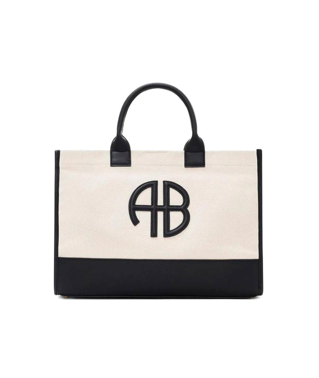 ANINE BING Бежевая тканевая сумка с короткими ручками, фото 1