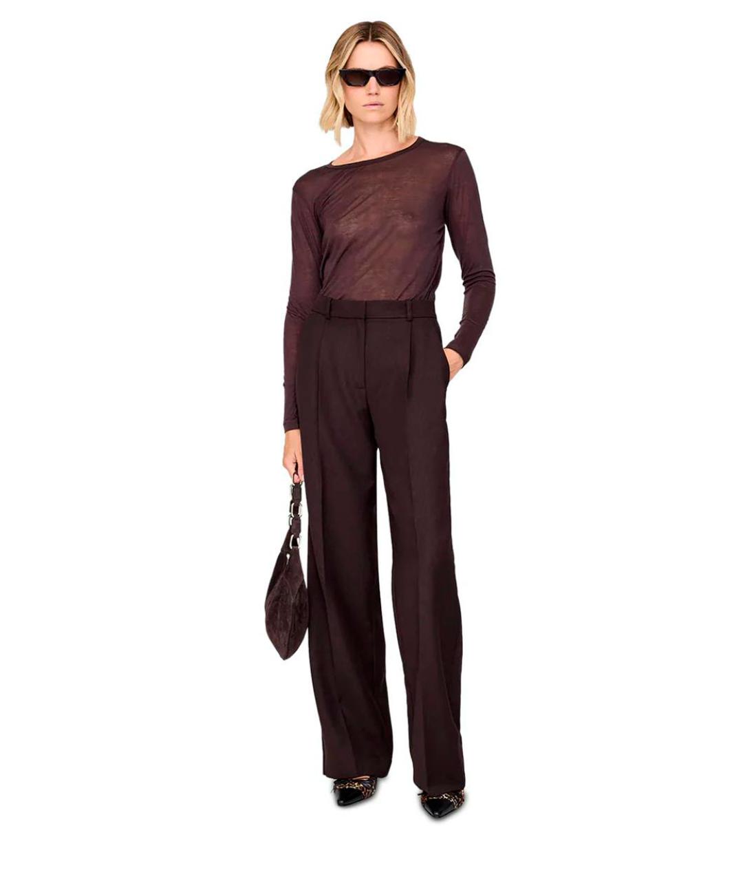 ANINE BING Коричневые прямые брюки, фото 3