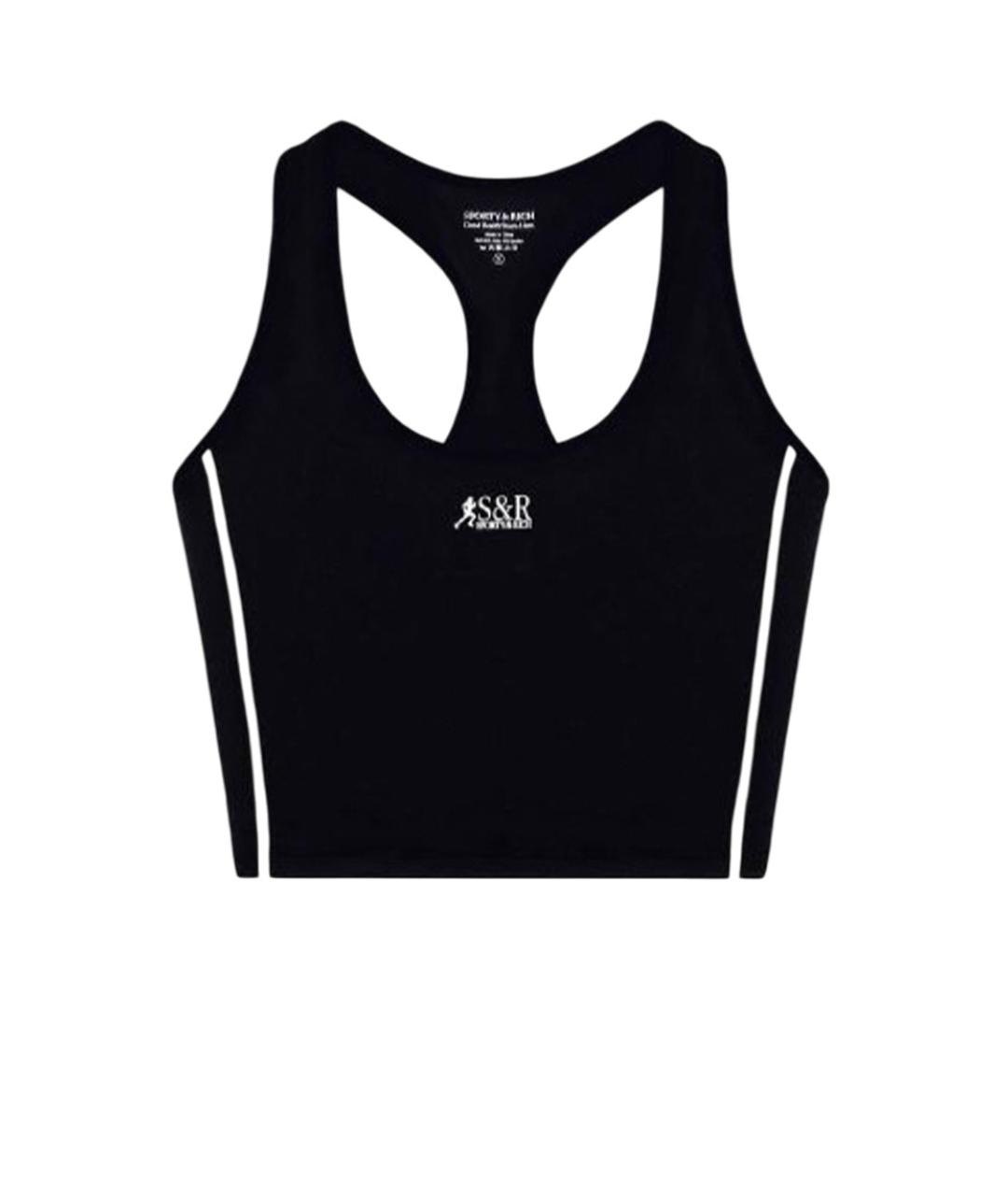 SPORTY AND RICH Черная майка, фото 1