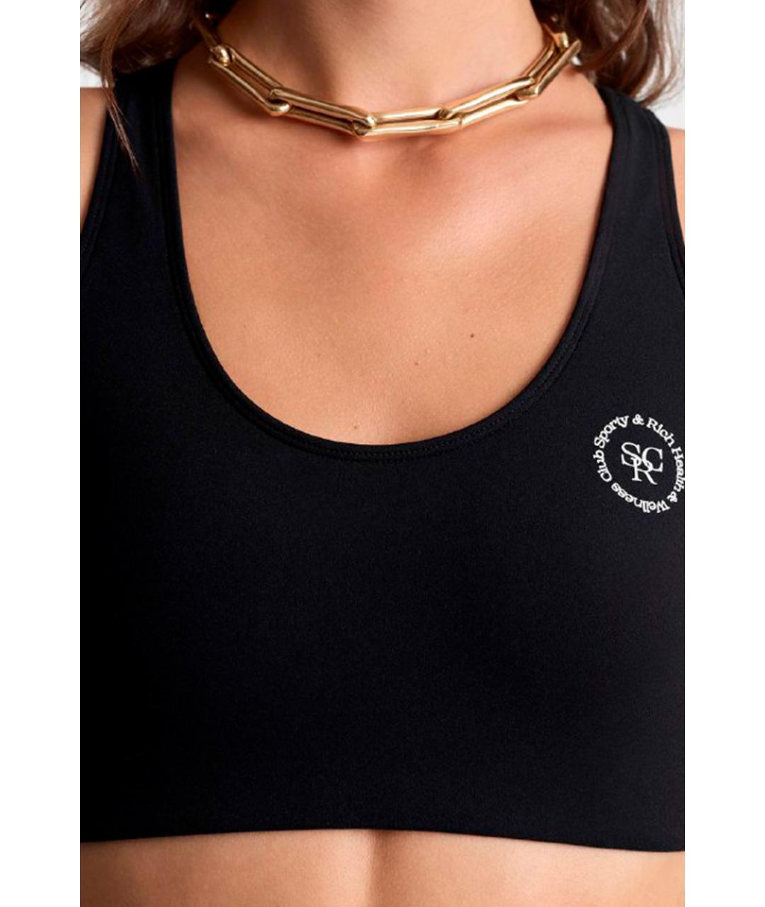 SPORTY AND RICH Черная майка, фото 3