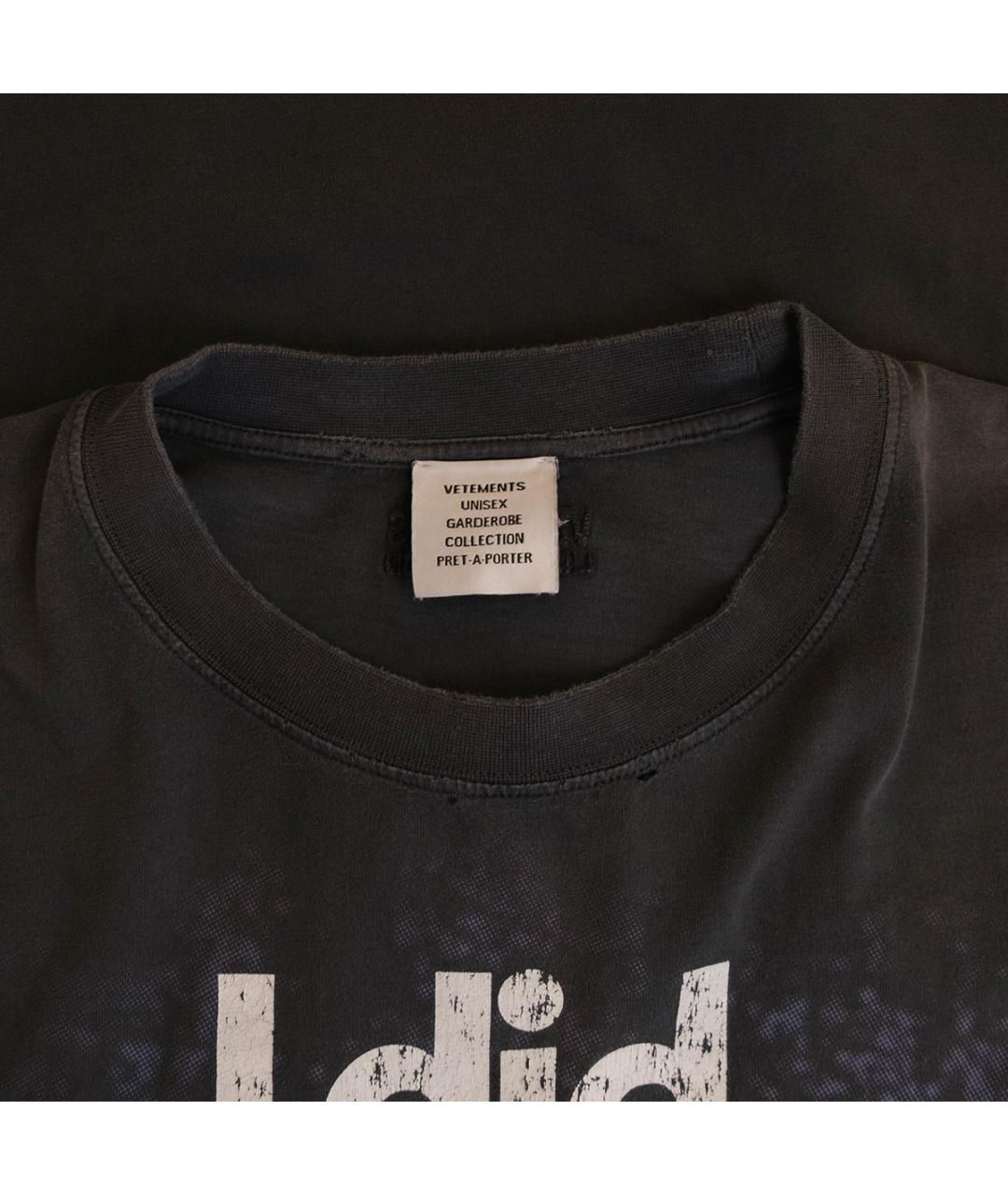 VETEMENTS Серая хлопковая футболка, фото 3