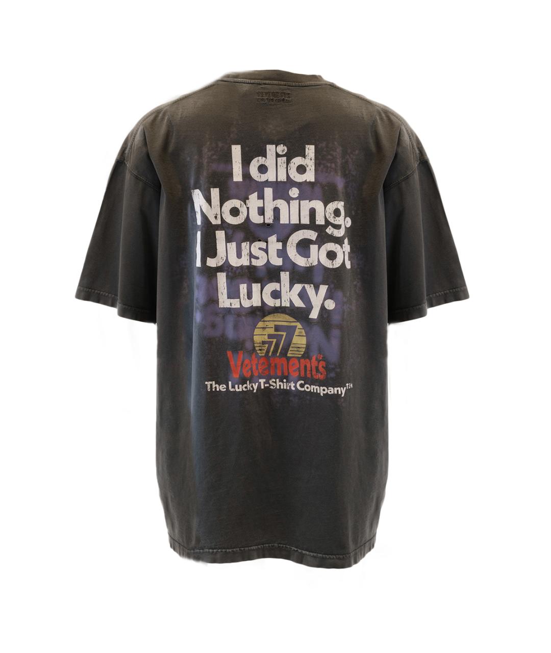 VETEMENTS Серая хлопковая футболка, фото 2