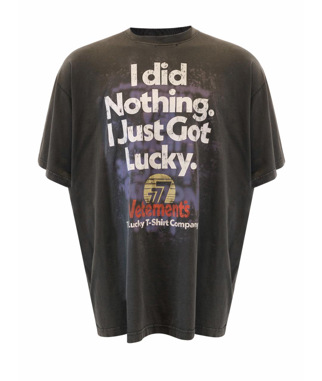 VETEMENTS Серая хлопковая футболка, фото 1