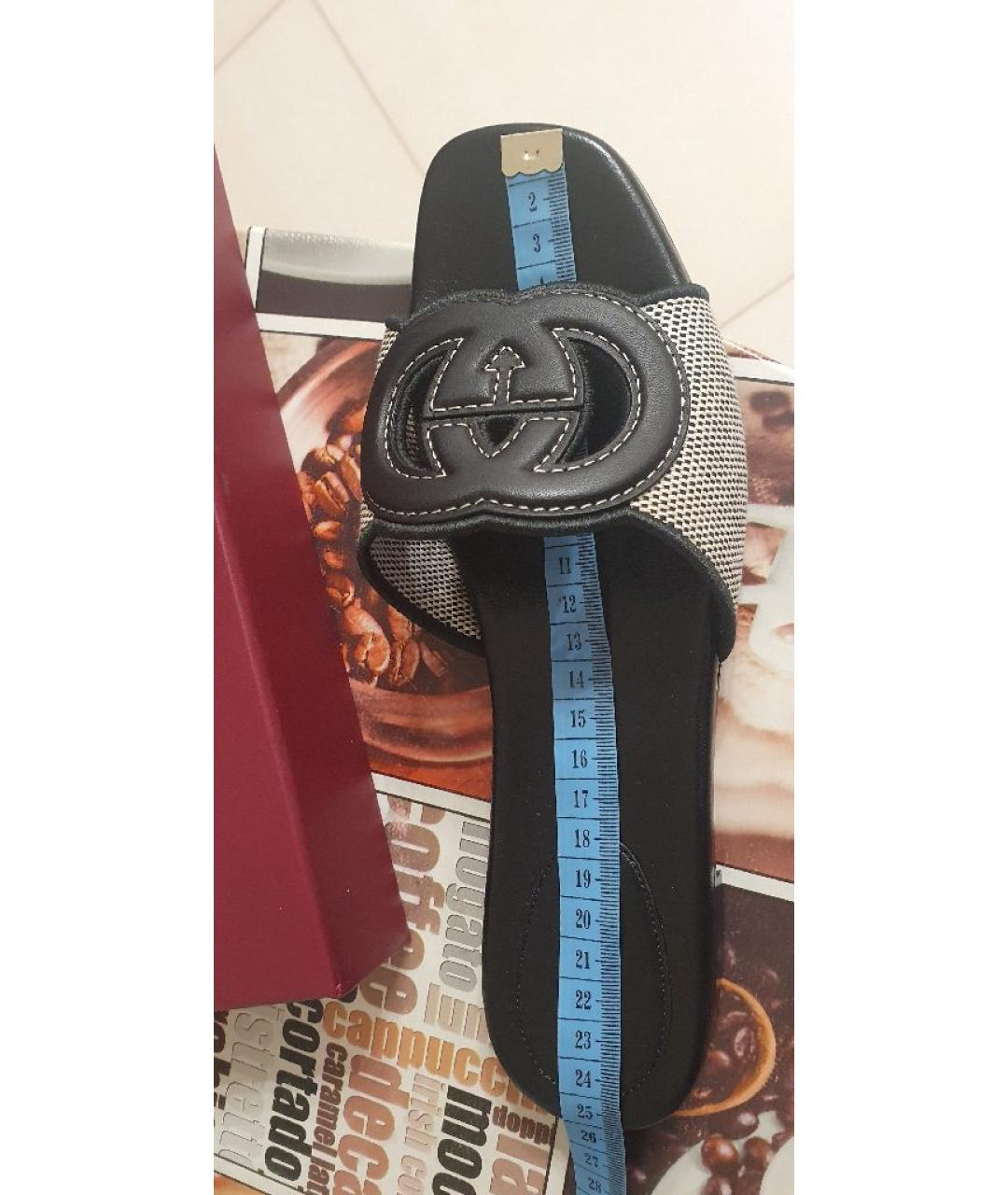 GUCCI Черные шлепанцы, фото 6