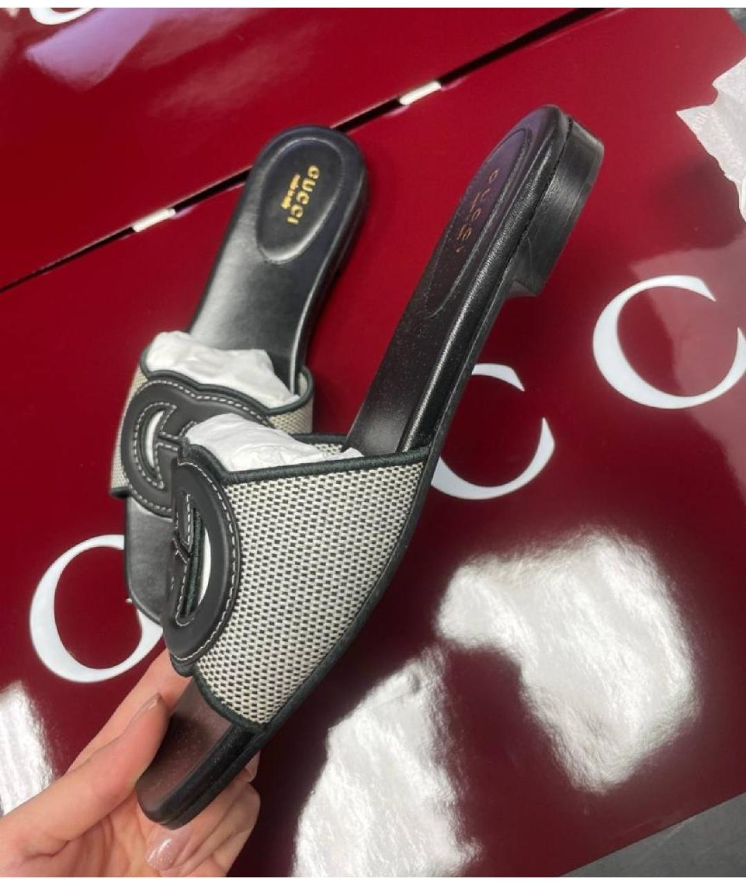 GUCCI Черные шлепанцы, фото 5