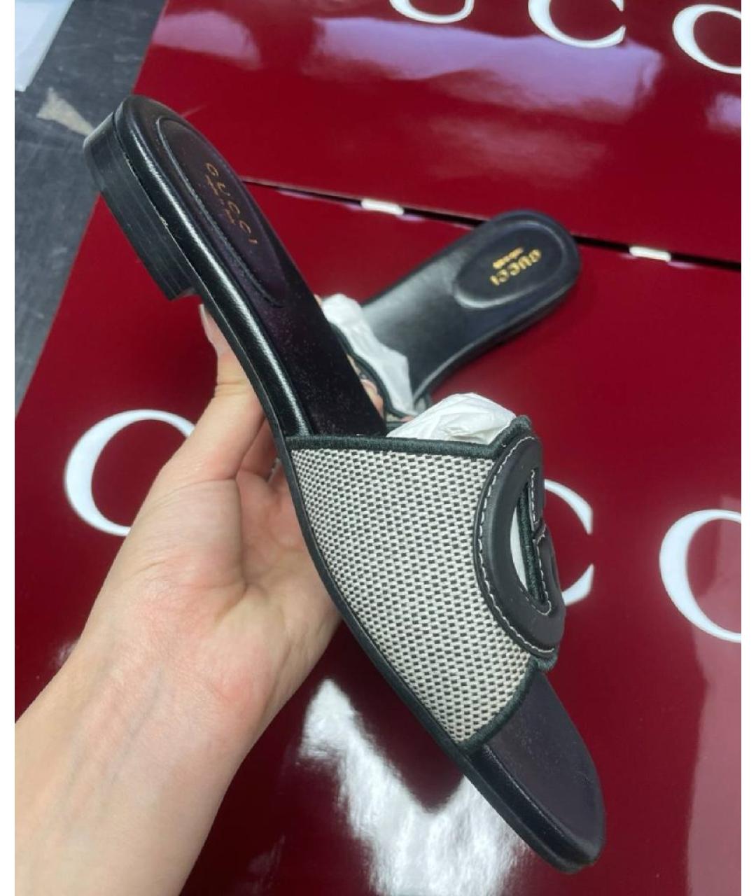 GUCCI Черные шлепанцы, фото 8
