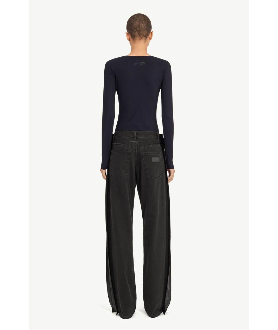 MM6 MAISON MARGIELA Черные хлопковые прямые джинсы, фото 2