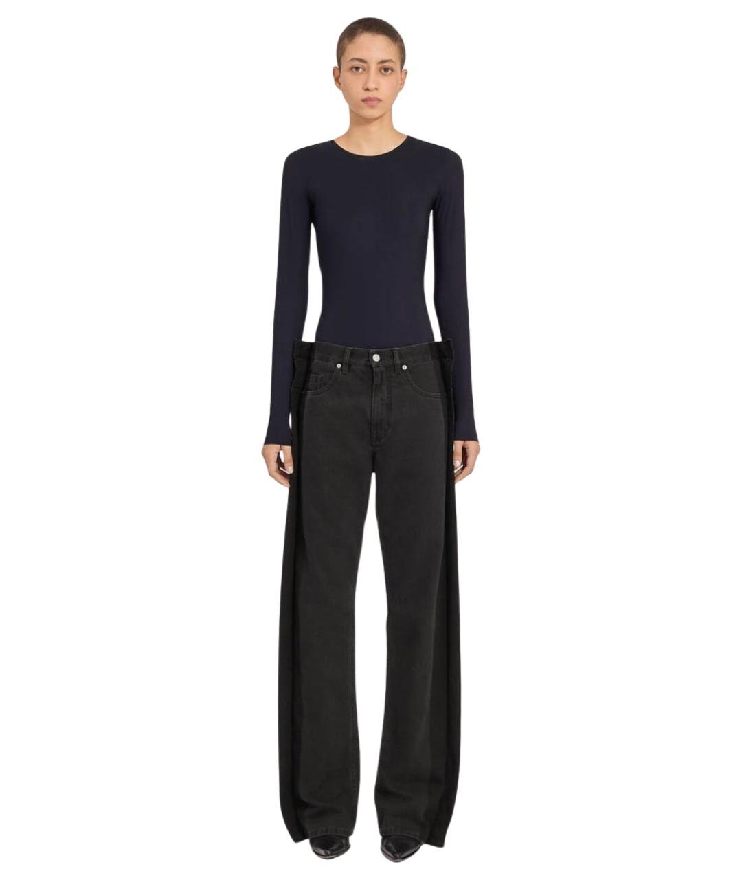 MM6 MAISON MARGIELA Черные хлопковые прямые джинсы, фото 1