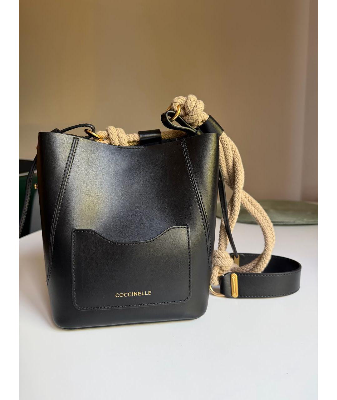 COCCINELLE Черная кожаная сумка через плечо, фото 9