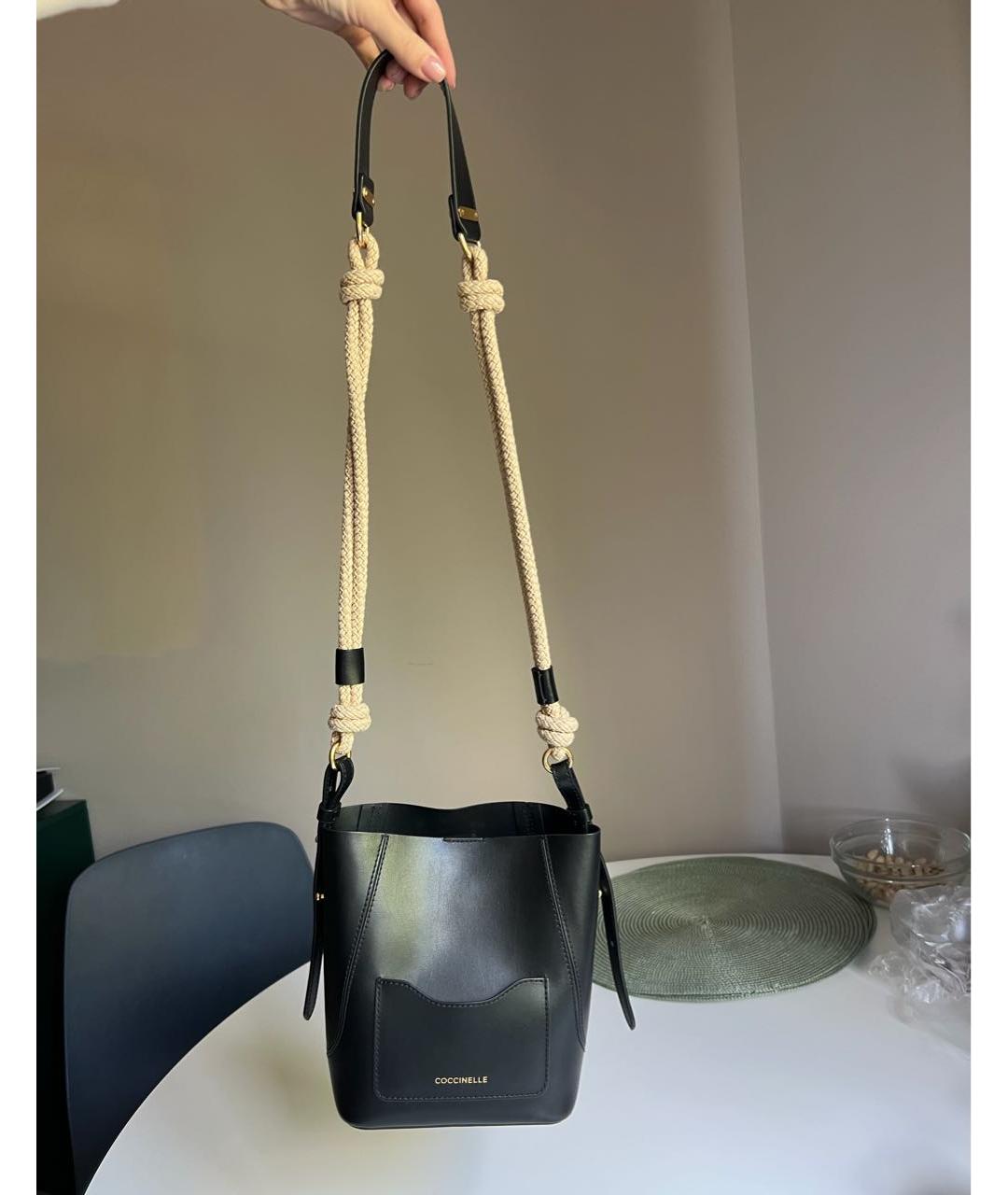 COCCINELLE Черная кожаная сумка через плечо, фото 3