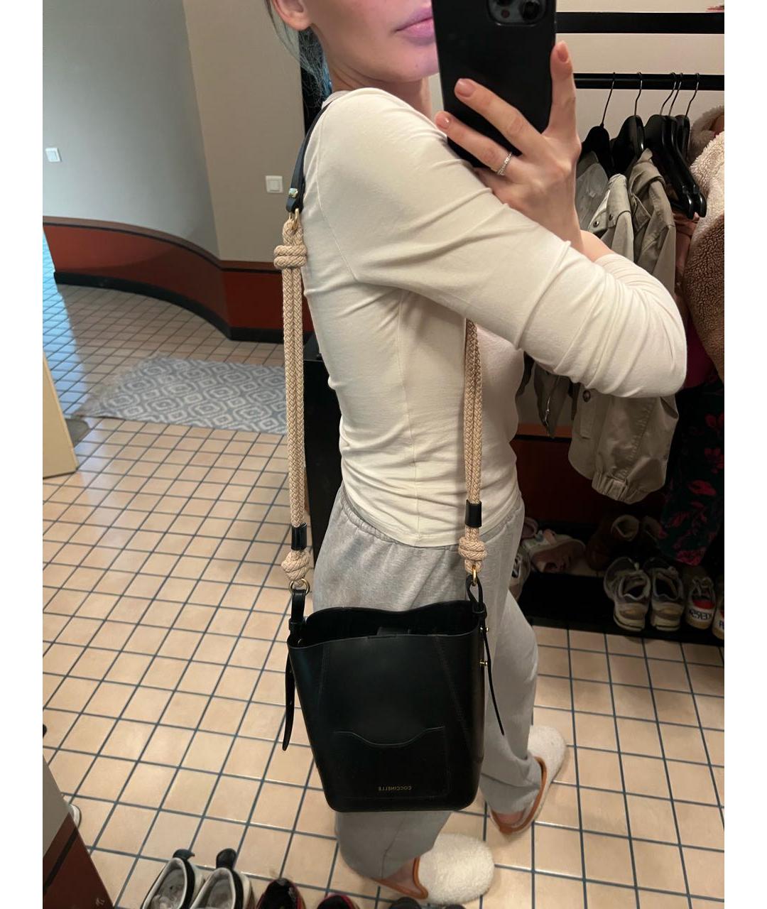 COCCINELLE Черная кожаная сумка через плечо, фото 8