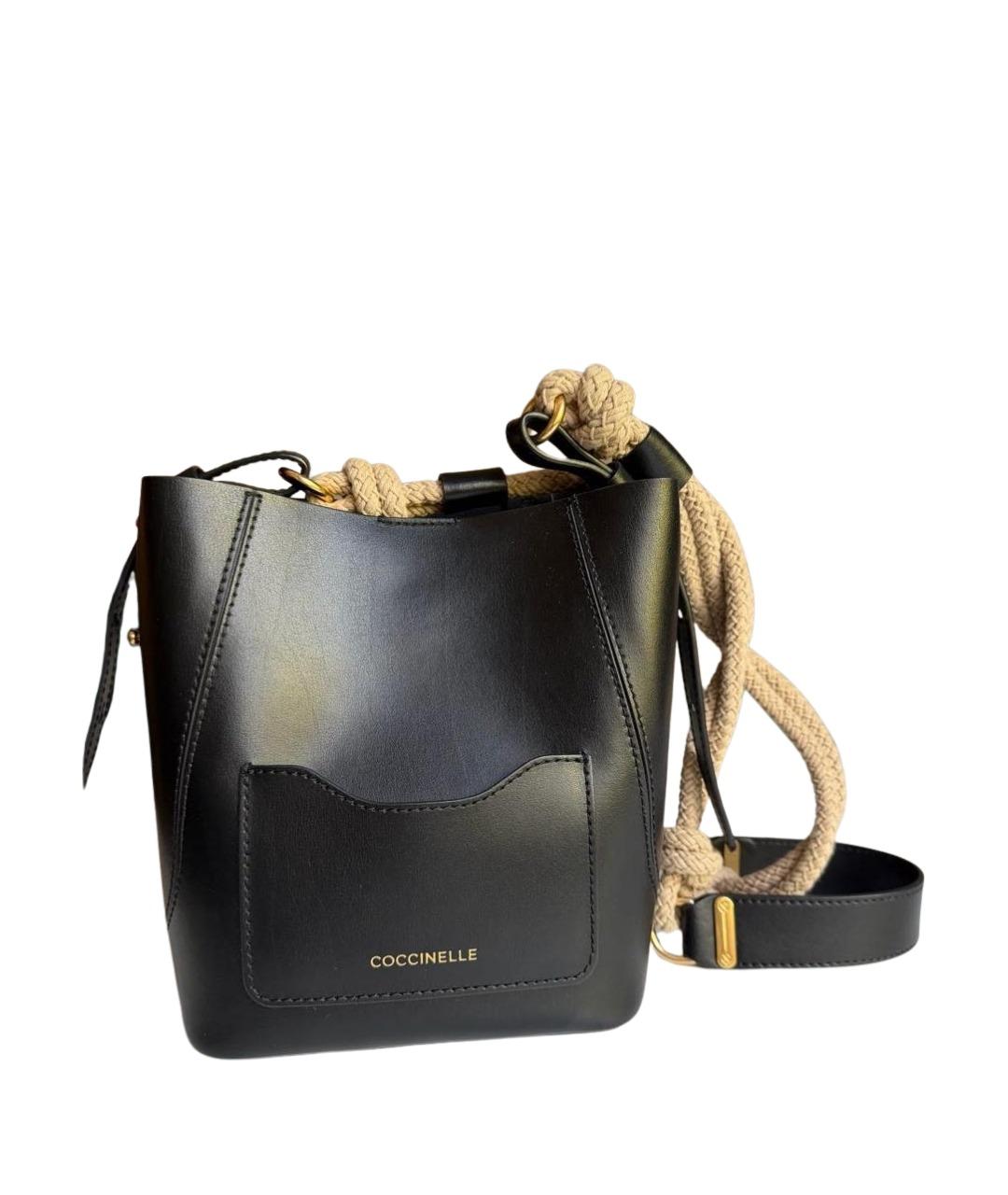 COCCINELLE Черная кожаная сумка через плечо, фото 1