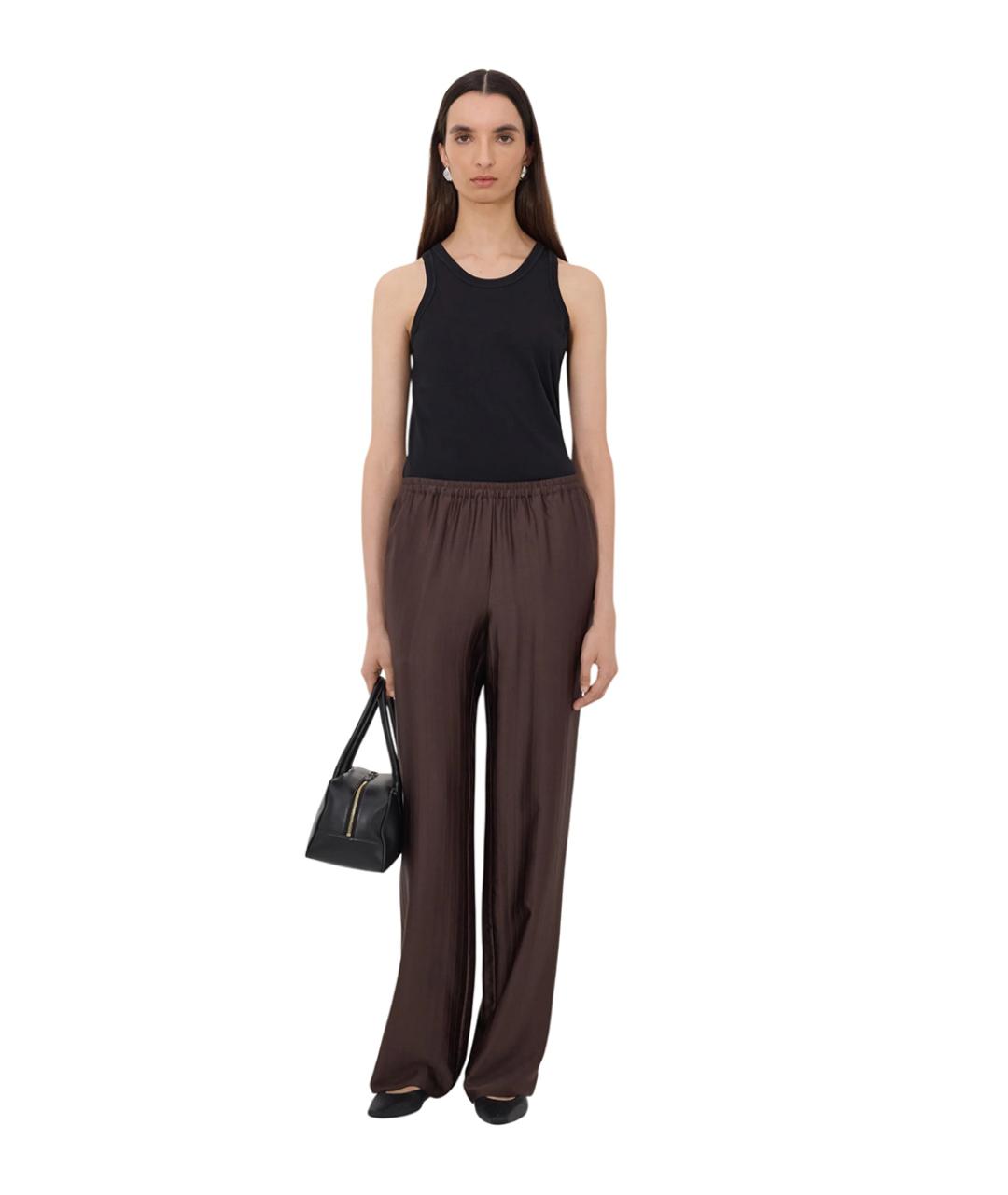 LOULOU DE SAISON Коричневые прямые брюки, фото 2