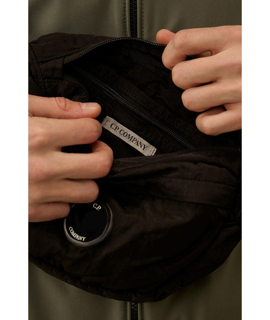 CP COMPANY Черная синтетическая поясная сумка, фото 3