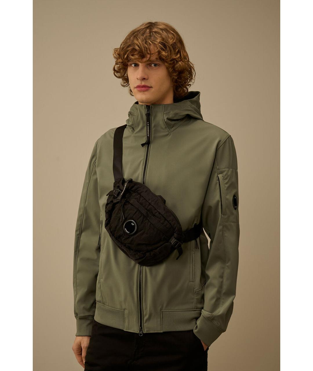 CP COMPANY Черная синтетическая поясная сумка, фото 2