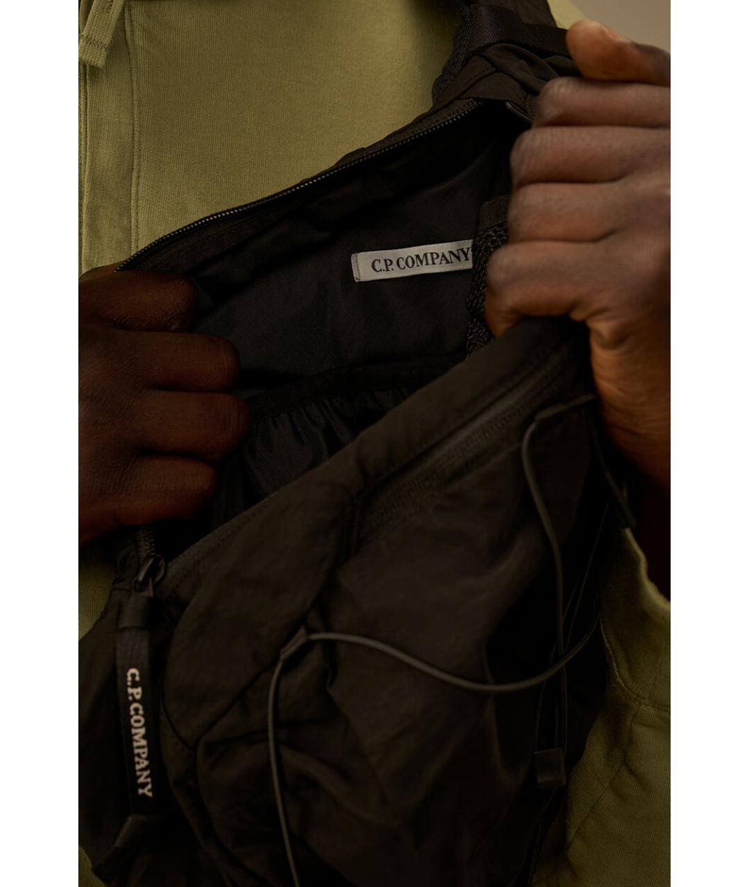 CP COMPANY Черная синтетическая сумка на плечо, фото 3