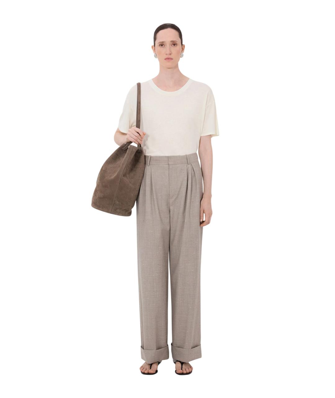 LOULOU DE SAISON Бежевые прямые брюки, фото 2