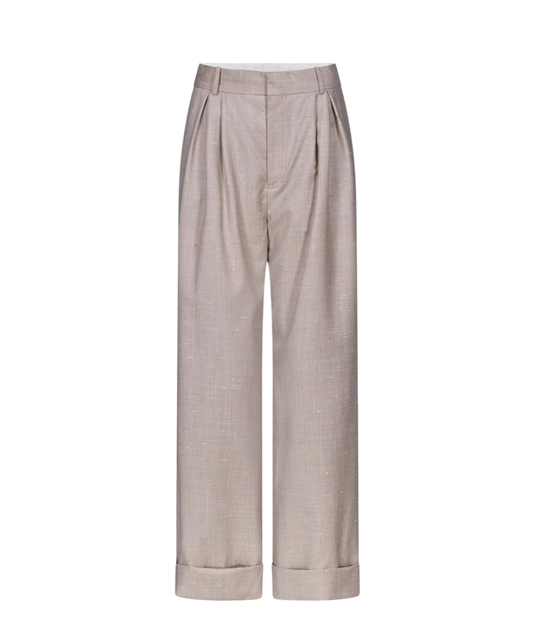 LOULOU DE SAISON Бежевые прямые брюки, фото 1